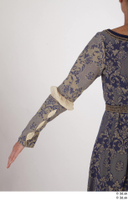  Photos Woman in Historical Dress 1 15th Century Medieval Clothing arm blue dress sleeve 0003.jpg